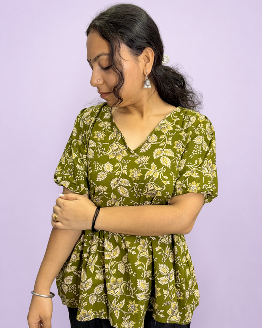 Women's Printed Pure Cotton Tunic for Everyday Casual and Office wear