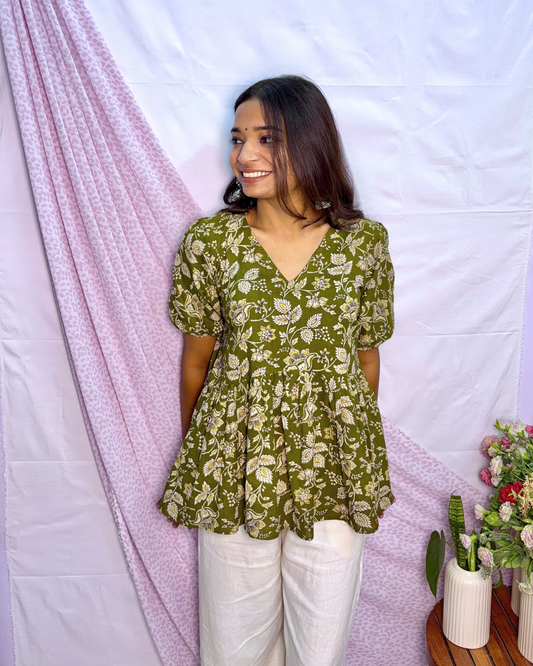 Women's Printed Pure Cotton Tunic for Everyday Casual and Office wear