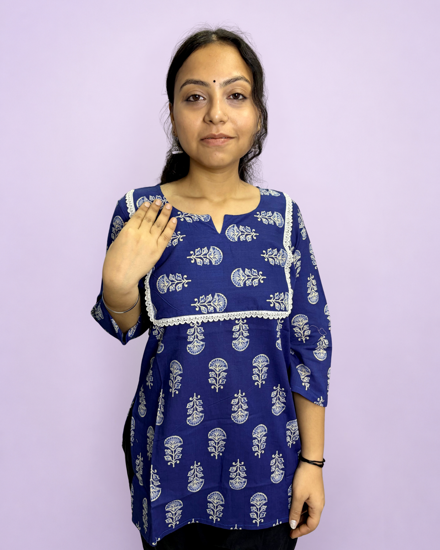 Women's Printed Pure Cotton Short Kurti for Everyday Casual and Festive
