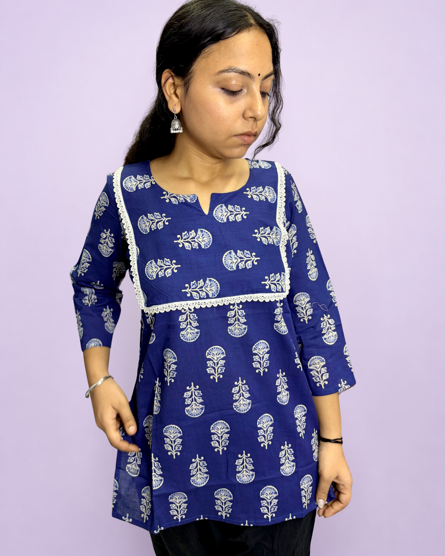 Women's Printed Pure Cotton Short Kurti for Everyday Casual and Festive