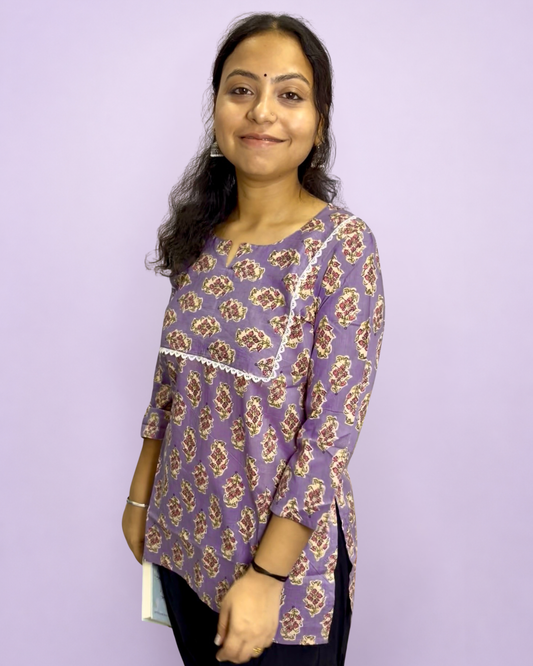 Women's Embellished Pure Cotton Short Kurti for Everyday Casual and Festive