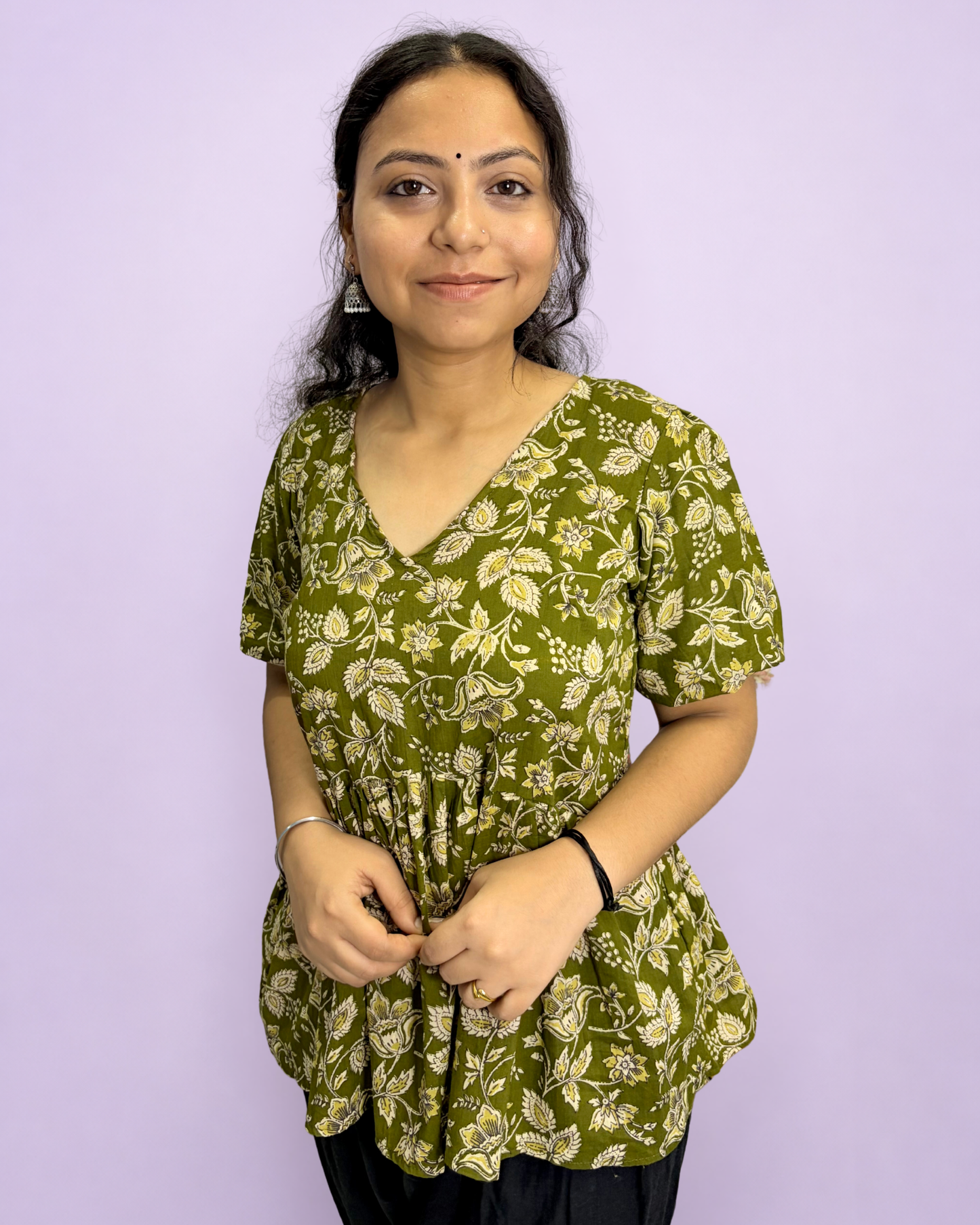 Women's Printed Pure Cotton Tunic for Everyday Casual and Office wear